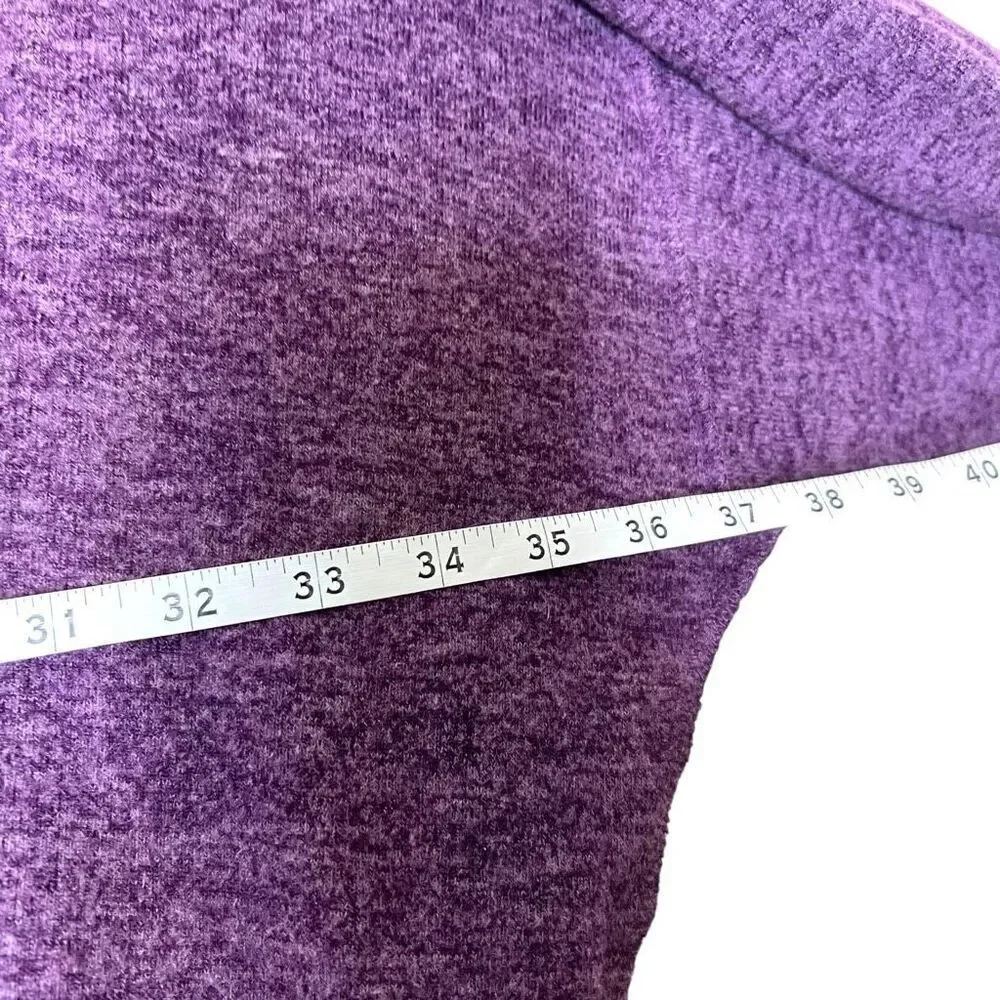 Zenana Plus Size Cowl Neck Knit Pullover Heathered Purple Size 3X